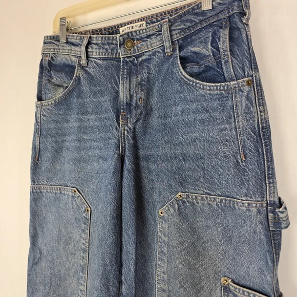 Free People We The Free Loren High Rise Carpenter Barrel Jeans - 27 - Picture 3 of 11